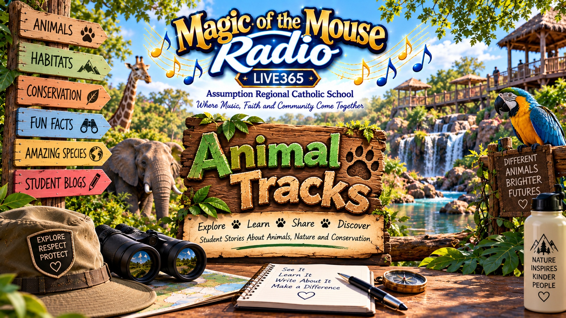Animal Tracks student blog from Magic of the Mouse Radio featuring wildlife, nature, conservation, and student stories inspired by visits to Disney’s Animal Kingdom.