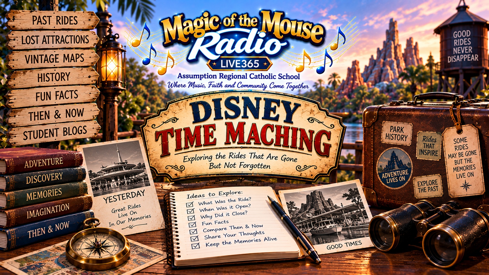 Disney Time Maching student blog from Magic of the Mouse Radio exploring retired Disney rides, former attractions, park history, memories, and fun facts.