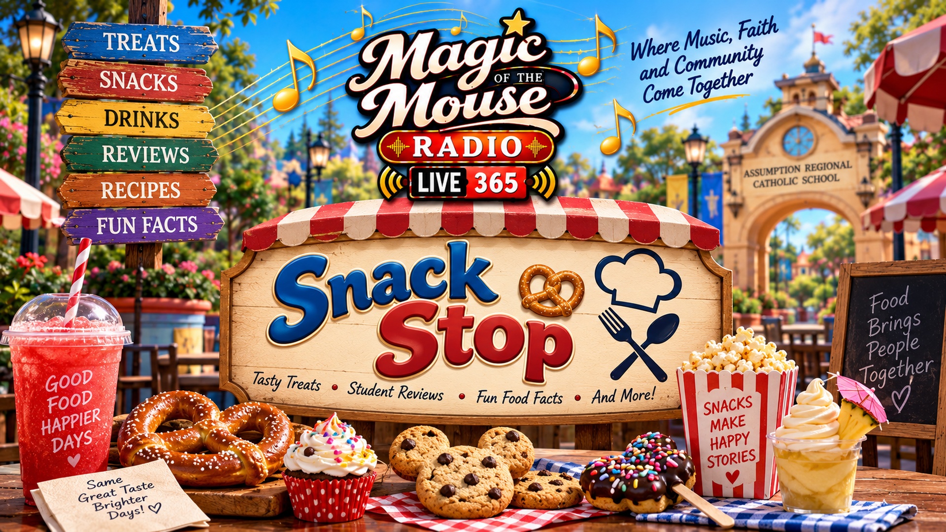 Snack Stop student blog from Magic of the Mouse Radio featuring snacks, treats, drinks, food reviews, recipes, and fun food facts.