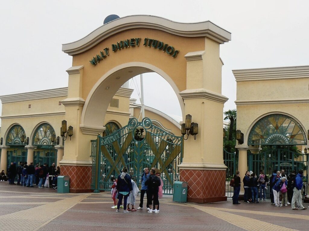 The entrance gate of Walt Disney Studios Park, now Disney Adventure World, at Disneyland Paris