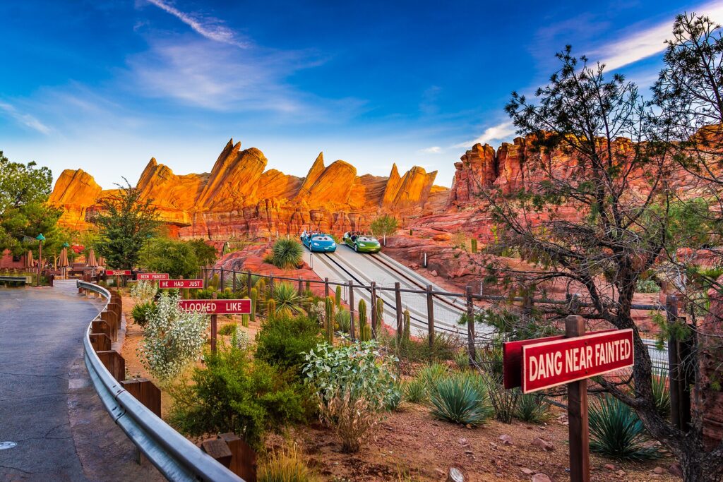 Radiator Springs Racers in Cars Land at Disney California Adventure